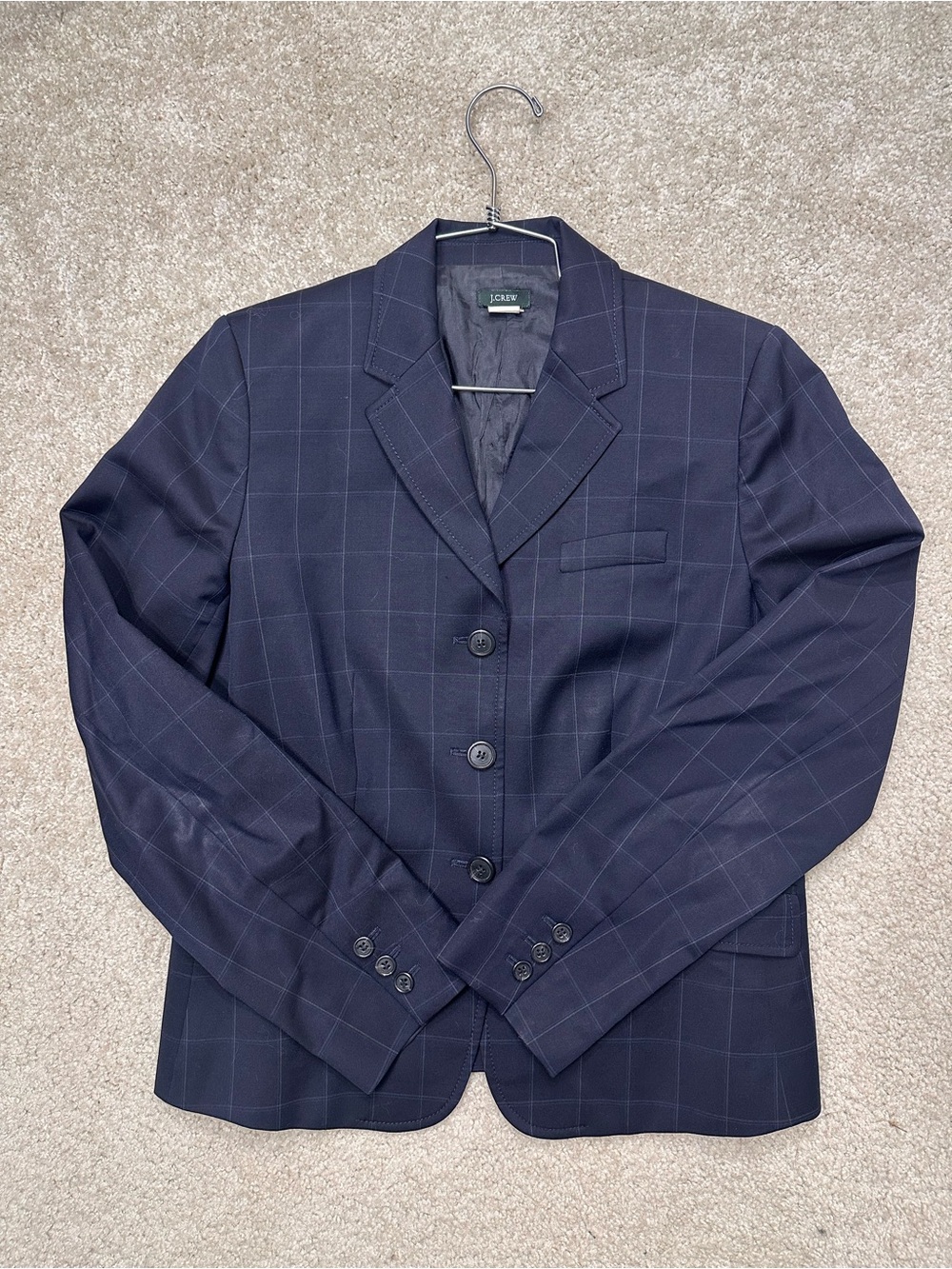 J. Crew Navy Windowpane Sport Coat